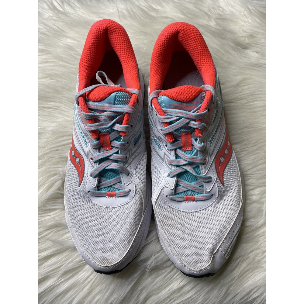 Saucony Women's Cohesion Trail 13 Running Shoes S10561-2 White/Pink/Aqua Size 11